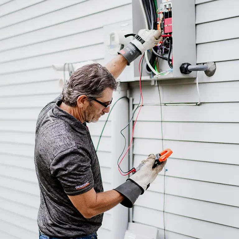 Weekley Electric electrician installing exterior electrical wiring Columbus Ohio new home construction Weekley Electric electrician installing exterior electrical wiring Columbus Ohio new home construction